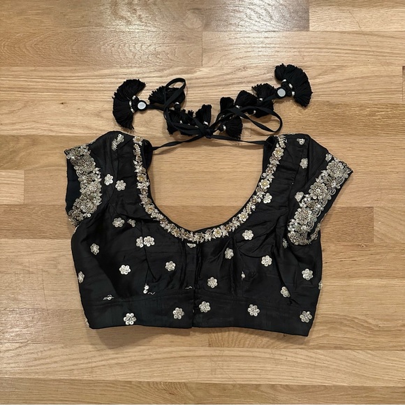 Sabyasachi | beaded black and gold choli top - Picture 1 of 6